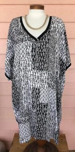 DKNY Caftan 3X Light Cool Hi-Low VERY OVERSIZED Midi  2 Pockets V-Neck EASY CARE - Picture 1 of 5
