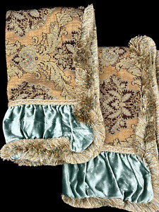 Dian Austin Couture Home® Pillow Shams Teal Beige Medallion Fringe King Size