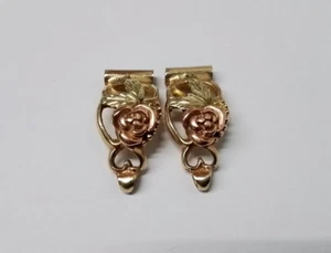 Vintage Black Hills Gold Womens Watch Tips w/ Roses 10K/12K Gold - 5.2 grams - Picture 1 of 7