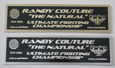 Randy Couture UFC nameplate for signed mma gloves photo or case Cover