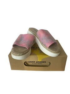 Sandalias Cool Planet Steve Madde Enebro Rosa/Azul Tie Dye Plataforma Deslizable Talla 8 - Imagen 1 de 8