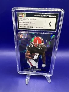 2023 Leaf Pro Set Metal - Blue Crystal Falcons 6/7 - Bijan Robinson #RB-9 CGC 9 - Bild 1 von 9