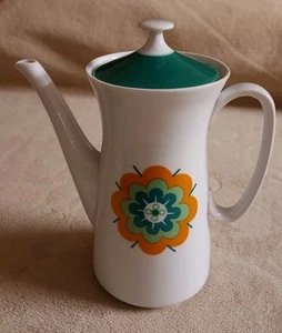 MCM Creidlitz Coffee Tea Pot ~ Bavaria Germany Floral 9-1/2" Tall with Lid EUC - Picture 1 of 10
