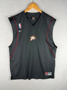 VTG Phillidelphia 76ers Nike Jersey Mens Large Black Red Swoosh NBA Basketball - Picture 1 of 12