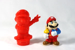 Vintage 1989 Super Mario PVC Figure Nintendo Applause & Red Candy Dispenser Top - Picture 1 of 7