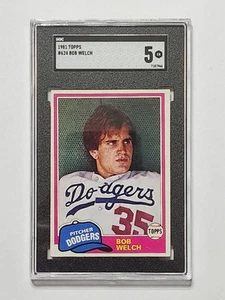1981 Topps - Bob Welch #624 SGC 5 EX HOF POP 1 de colección - Imagen 1 de 2