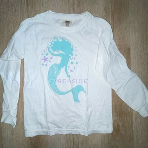 SEASIDE Mermaid Kisses & Starfish Wishes Long Sleeve Shirt by Comfort Colors EUC - Picture 1 of 4