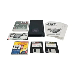 Iomega Jaz V1000S 1 GB External Hard Drive No Cords W/ Install Disks Manuals Zip - Afbeelding 1 van 7