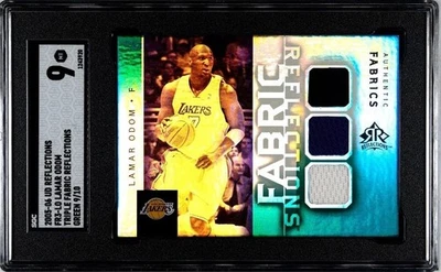 2005 UD REFLECTIONS FR3-LO LAMAR ODOM TRIPLE FABRIC REFLECTIONS GREEN 9/10 SGC 9 - Image 1 of 4