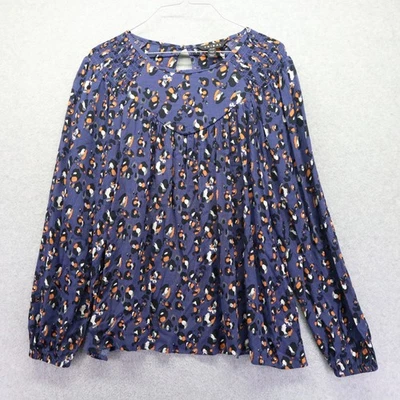 Tribal Top Womens XS Blouse Sapphire Long Sleeve NWT - Image 1 of 4