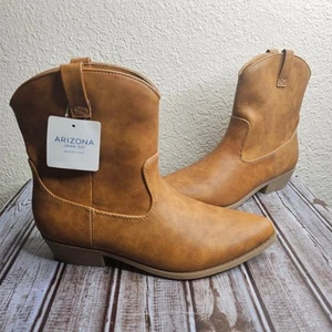 NWT Arizona Meyer wester style ankle booties Women's size 9 brown short cowboy - Picture 1 of 7