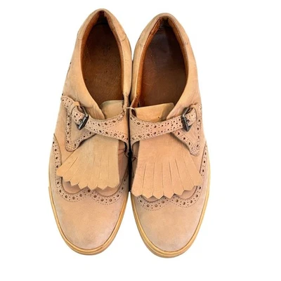 Zapatos Frye Mujer Gemma Kiltie Talla 10 Tostado Gamuza Mocasín Flecos Sin Cordones Dinero Antiguo Foto 1 de 4