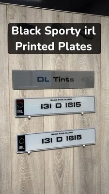 Black Sporty irl Style Number Plates Ireland - Image 1 of 4