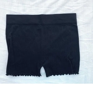 BOZZOLO Ribbed Seamless Bike Shorts High Waist Stretch Casual Black M/L - Photo 1/3