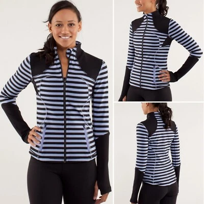 Chaqueta Luon Lululemon Para Mujer 6 Rayas Mar Negro Polar Haze Púrpura Forma Cremallera Foto 1 de 4