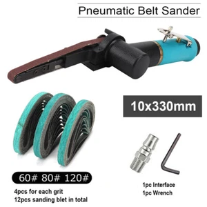 Pneumatic 3/8" x 13" Air Belt Sander Mini Sanding Grinder File Tool with 12 Belt - Picture 1 of 8