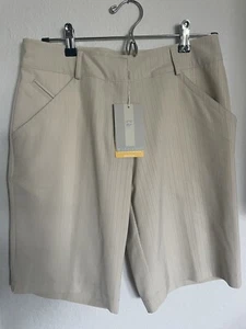 Pantaloncini Nike Golf Dri Fit UV kaki/marrone chiaro a righe da donna nuovi con etichette taglia 4 NUOVI - Foto 1 di 6