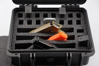 New case includes precut Pelican 1400 3 Pistol Range case Foam free nameplate - Image 1 of 4