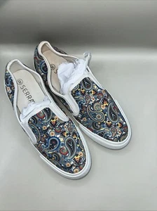 Serra Petersilie Damen Blumenmuster Canvas Mode Sneaker 8 - Bild 1 von 12