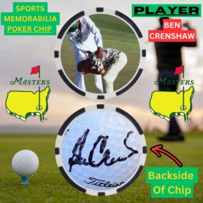 1984 Masters Winner Ben Crenshaw Poker Chip With Signature - Image 1 of 2