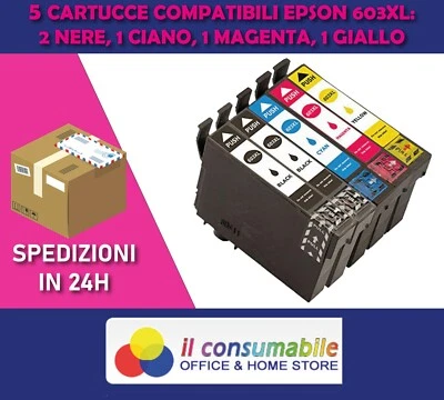 5 Cartucce 603xl ADATTO A EPSON XP2100 XP2105 XP3100 XP3105 XP4100 XP4105