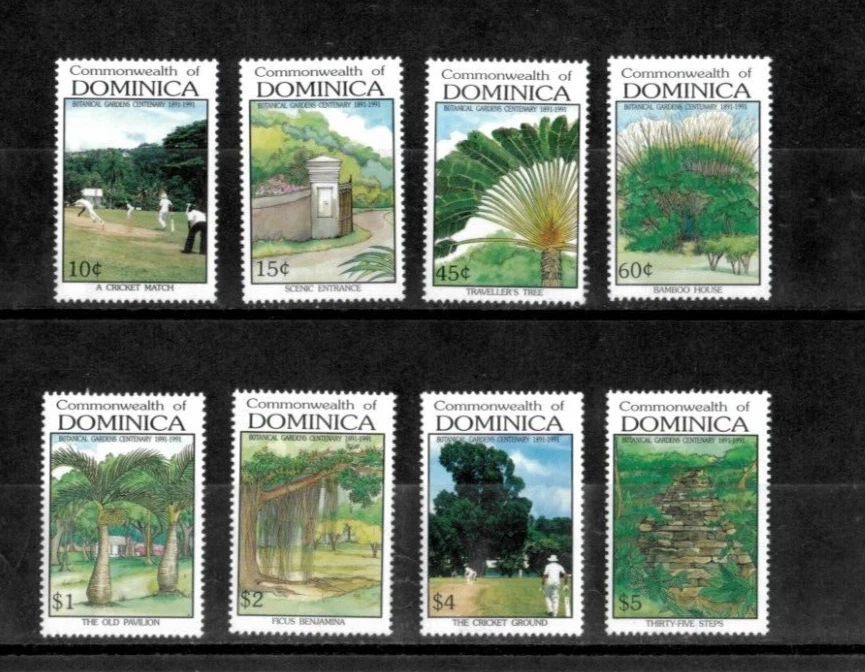 Dominica 1992 - Botanical Gardens - Set of 8 Stamps - Scott #1420-7 - MNH - Image 1 of 1