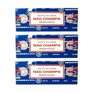 3 Packs Genuine Original Satya Incense Nag Champa  Dhoop Sticks