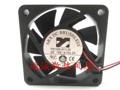 Ventilador sin escobillas ARX DC 12V 0.19A6 cm silencioso DC sin escobillas FD1260-S1112C Foto 1 de 2