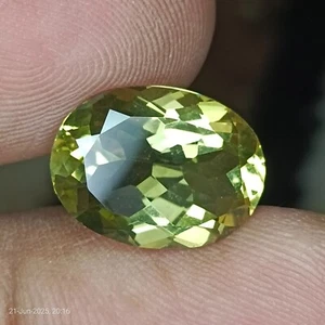 Piedra preciosa suelta de cuarzo limón natural amarillo verdoso de 8,10 quilates corte ovalado para joyería - Imagen 1 de 10