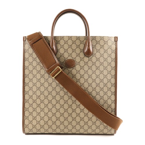 GUCCI GHW GG Supreme Borsa a tracolla a mano 2 vie tela rivestita 674155 marrone