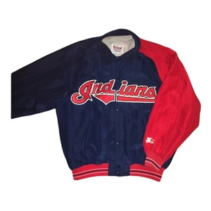 CHAQUETA DE BÉISBOL VINTAGE STARTER CLEVELAND INDIANS TALLA XL COLECCIÓN DIAMANTES - Imagen 1 de 6