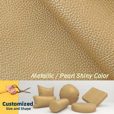 Funda de cojín Pb042A * marrón dorado * cuero sintético piel de litchi asiento de sofá Foto 1 de 4