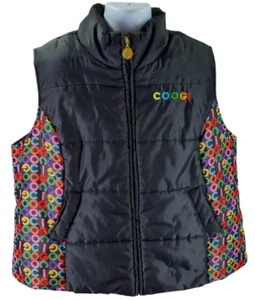 Vintage Coogi Multicolored Womens Vest Size 3XL XXXL Black with Rainbow Sides - Picture 1 of 12