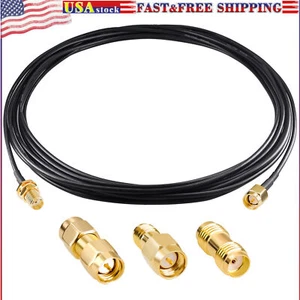SMA Male to Female Bulkhead RF Coaxial Cable RG174 with 3PCS RF Coax SMA Adapter - Picture 1 of 10