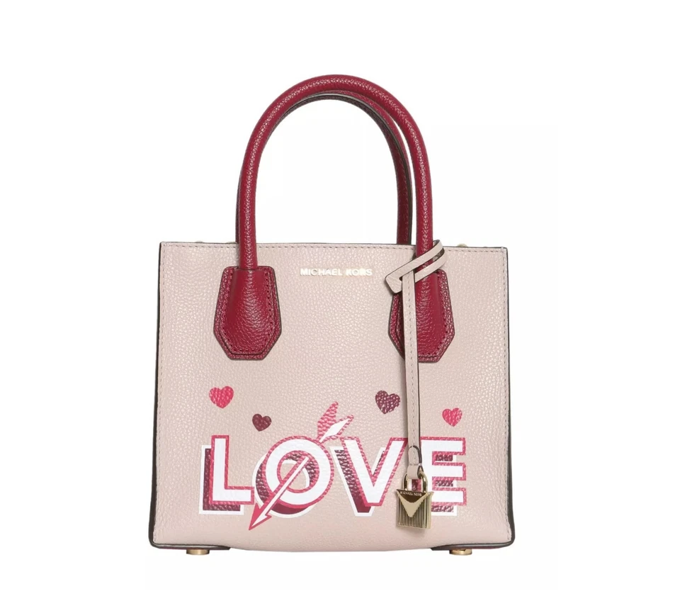 Michael Kors Mercer Love Leather Crossbody Soft Pink 30h7gm9m1t Dust Bag