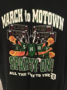 MICHIGAN STATE BASKETBALL "March To Motown"  T-Shirt Black LARGE Draymond Green - Picture 1 of 6