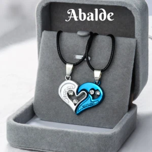 Collar Colgante Doble Corazón Pareja I Love you Amigas Regalo Hombre Mujer - Imagen 1 de 12