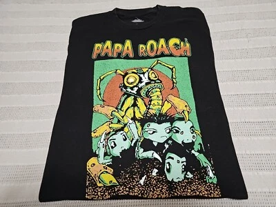 Papa Roach Retro Black Vintage Inspired Tshirt SZ Large - Image 1 of 4