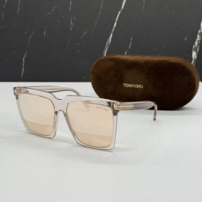 NOVO ÓCULOS DE SOL QUADRADO FEMININO TOM FORD TF764 20Z TOM FORD SABRINA-02 FT0764/S 20Z - Imagem 1 de 4