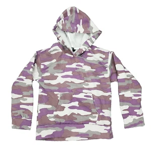 Hudson Hoodie Sweatshirt Girls Medium 8/10 Purple Camo Pockets Pullover - Picture 1 of 7