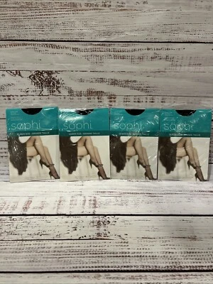 NUEVO Lote de 4 Pantimedias Sophi De Colección Día Puntera Reforzada Transparente Negra Plus Queen Foto 1 de 4