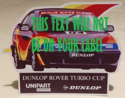 Rover Dunlop Turbo Cup Rover 200 220 Coupe Window Sticker Label Type 1 SIZE 3/4 - Imagen 1 de 3