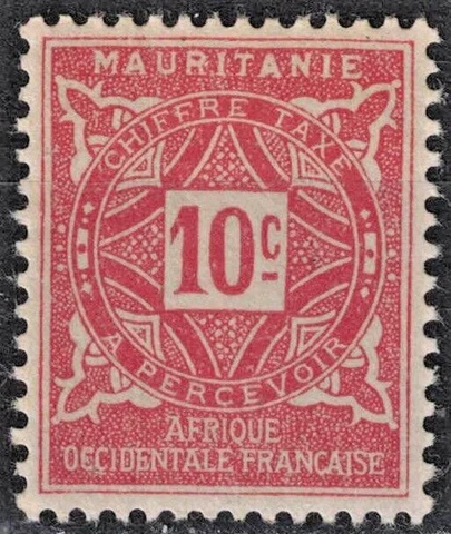 MAURITANIA:1914 SC#J10 MH   AJ1325 Cover