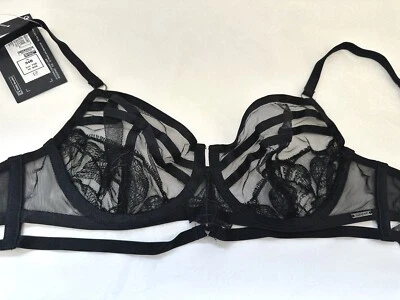 NEW! M&S Autograph Marks & Spencer black Calvi strappy non-padded bustier bra - Image 1 of 4