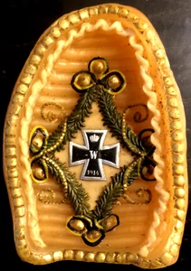 Alter Wachsstock aus dem 1. Weltkrieg mit Eisernem Kreuz aus Wachs - Picture 1 of 2