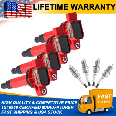 Vela de ignição 4 peças bobina para 2013 2014 2015 2016 Toyota Yaris 1.5L L4 UF316 - Imagem 1 de 4