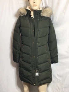 Women's NWT Ralph Lauren Green Faux-Fur Trim Hooded Puffer Coat Jacket Size S - Picture 1 of 9
