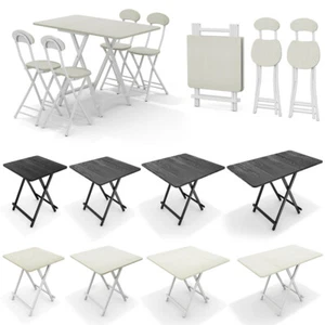 Square Folding Dining Table Chair Set Kitchen Garden Patio Portable Dinner Kit - Picture 1 of 25