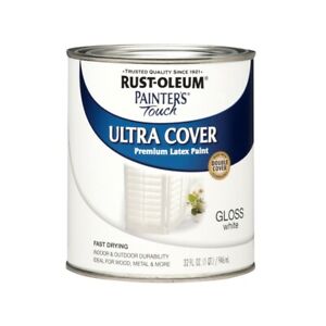 Rust-Oleum Painters Touch Ultra Cover Gloss White Premium Latex Paint 1 Quart