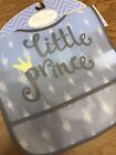 NEW Baby Bib LITTLE PRINCE | Easy to clean, 100% Water Resistant | Light Blue